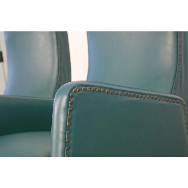 Set of Dark Green Leatherette Armchairs, 1950s For Sale - Image 18 of 18