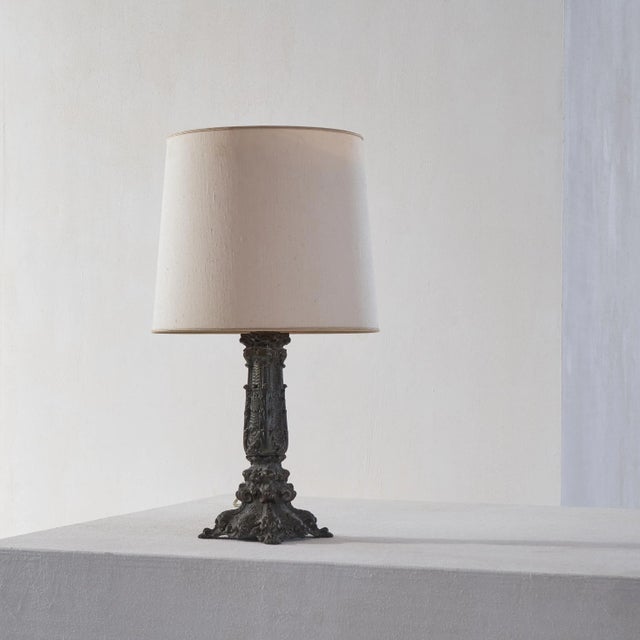 Baroque Antique Table Lamp in Bronze, 1900s For Sale - Image 3 of 8