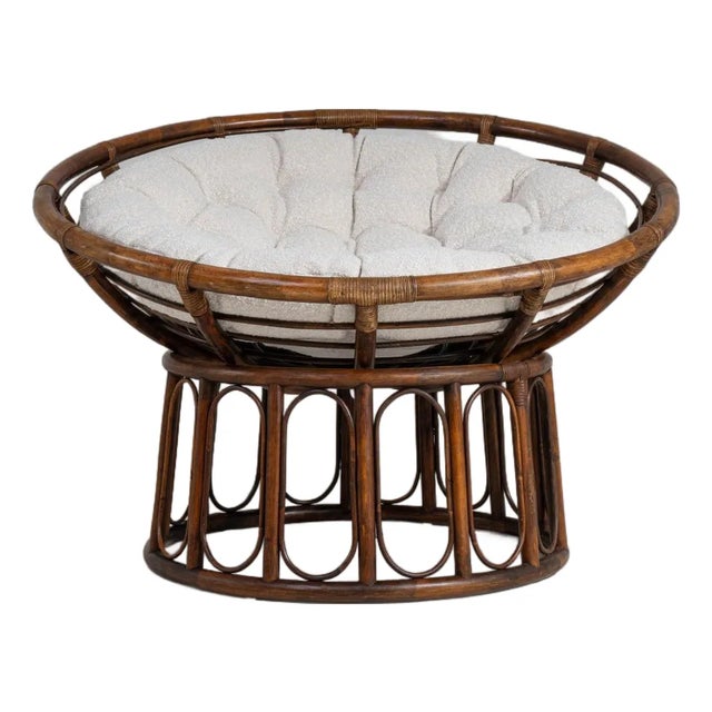 19th Century France Cream Bamboo Lounge Chair For Sale