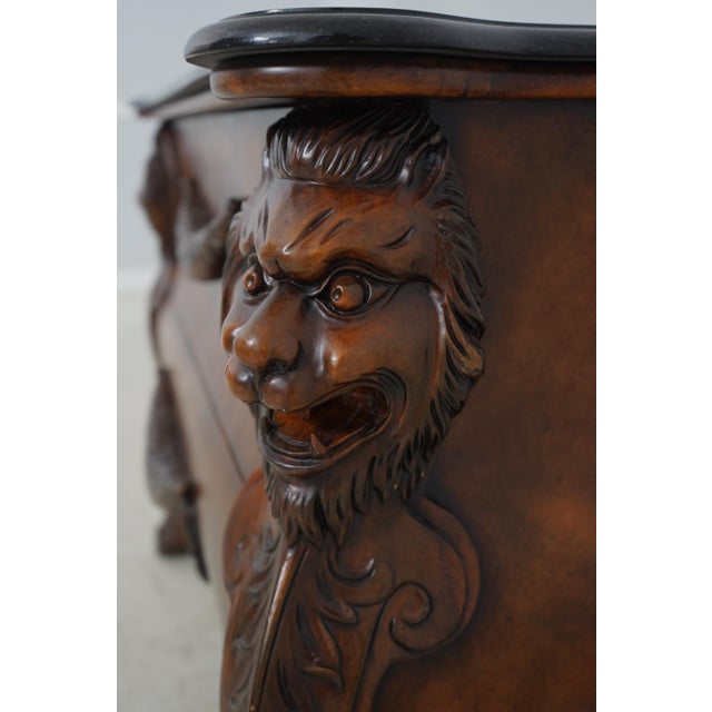 Regency Style Marble Top Lion Head Chest For Sale - Image 13 of 17