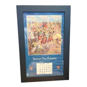Rare 1956 Hudson’s Bay Company Calendar Framed Canadian Historical Print