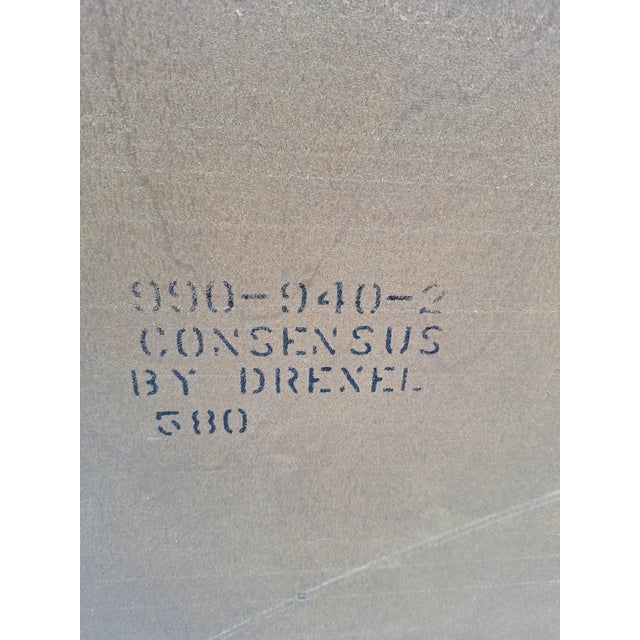 1970s Drexel Heritage Consensus Pecan Illuminated Bar Cabinet For Sale - Image 12 of 12