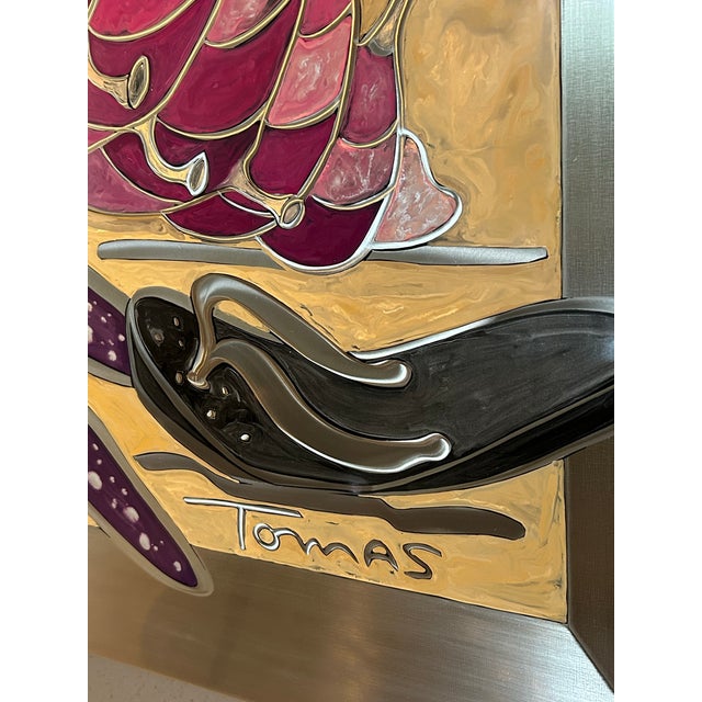 “Original Signed Tomas Panzarino Coastal Mixed Media Crab and Starfish Painting “ For Sale - Image 4 of 6