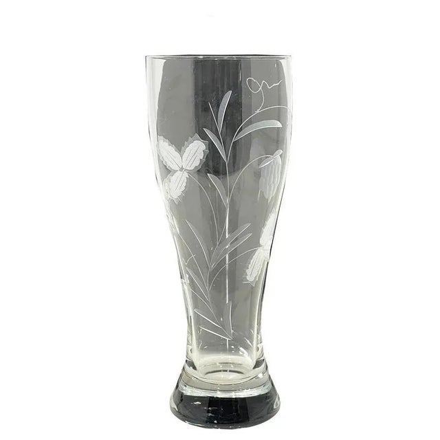 Large Engraved Beer Glasses with Wheat and Fruit Pattern, 1950s, Set of 6 For Sale - Image 3 of 10