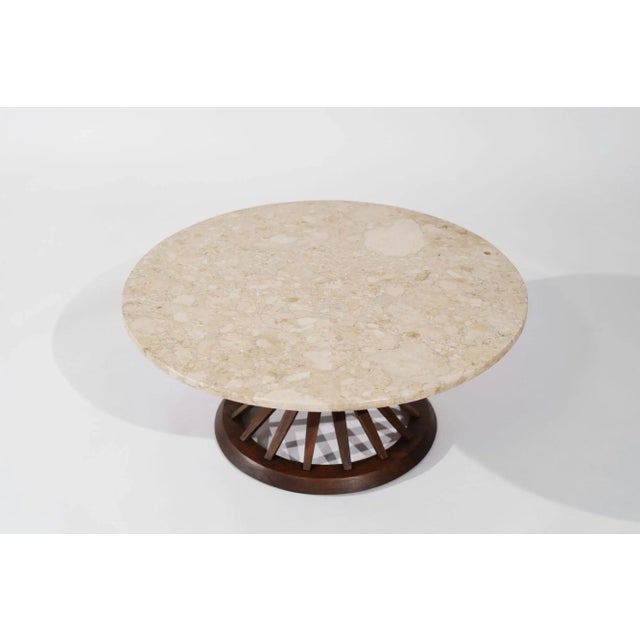 Sheaf of Wheat Travertine Top Coffee Table by Edward Wormley, C. 1950s For Sale In New York - Image 6 of 11
