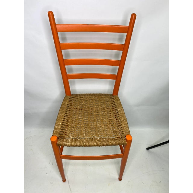 Mid-Century Modern Vintage Gio Ponti Style Orange Chair, Made in Italy For Sale - Image 3 of 13