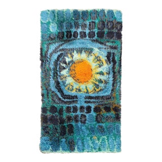 Mid-20th Century Scandinavian Rya Shag Rug 3'2" X 5'2" For Sale