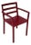Italian Modern Armchair in Burgundy Varnished Wood, 1980s For Sale