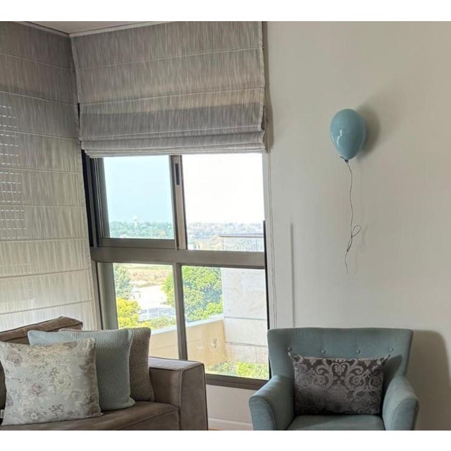 Ceramic Contemporary Handmade Blue Dawn Glossy Ceramic Balloon Sculpture by ArtArsouf - Medium Size For Sale - Image 7 of 15