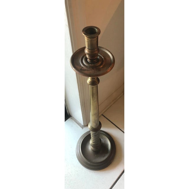 Vintage Maitland Smith Brass Candle eSticks - a Pair For Sale - Image 10 of 13