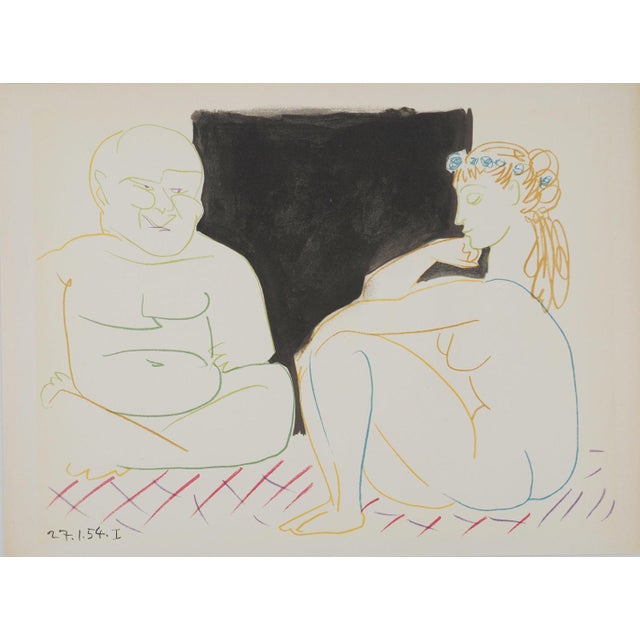 Pablo Picasso, The Young Girl with the Headdress and the Old Man, Lithograph For Sale - Image 6 of 6