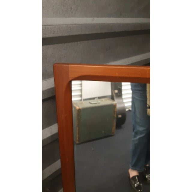 Brown 1960s Aksel Kjersgaard for Odder Mirror in Teak For Sale - Image 8 of 9