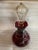 This is a beautiful vintage decanter in excellent condition. Ruby Red Glass Decanter Bottle / Clear Stopper 13" tall with...