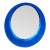 Extremely Rare Cristal Arte Italian Dual-Tone Mirror – Clear Beveled Oval With Blue Mirrored Border For Sale