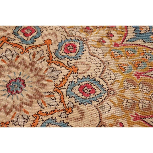 Shabby Chic Vintage 1990's Blue/Yellow Wool Rug - 9'8'' X 12'4'' For Sale In New York - Image 6 of 10