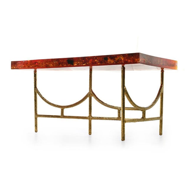 Coffee Table in Fractal Resin by Henri Fernandez For Sale - Image 3 of 7