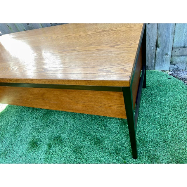 Mid 20th Century Mid-Century Modern Executive Desk in Oak and Bronze by Harry Lunstead Designs, Seattle For Sale In Seattle - Image 6 of 12