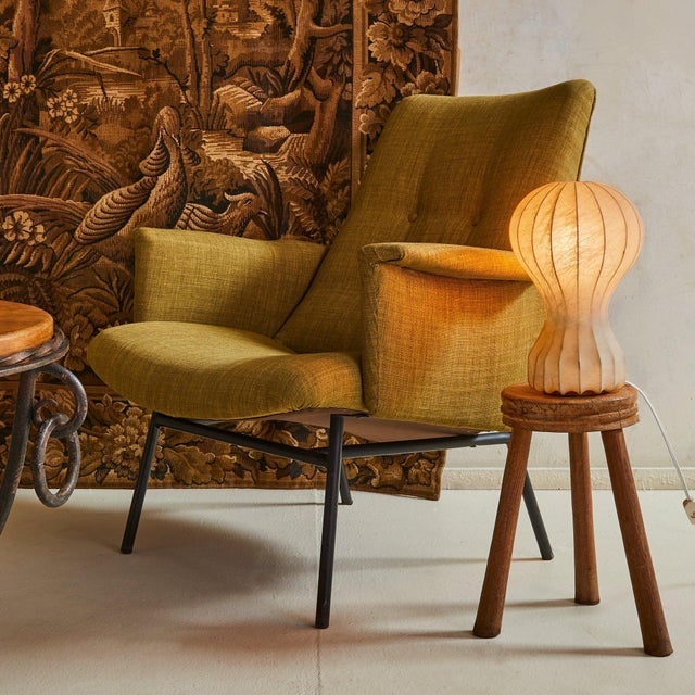 Mid-Century Modern ‘Sk660’ Olive Green Armchair Attributed to Pierre Guariche for Steiner, 1953 For Sale - Image 3 of 10