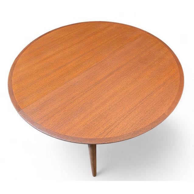 1950s Round Teak Table Without Leaves - 012601 For Sale - Image 4 of 4