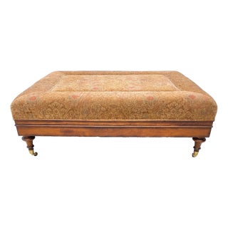 Hickory Chair Company Alex Cocktail Ottoman Coffee Table on Casters For Sale