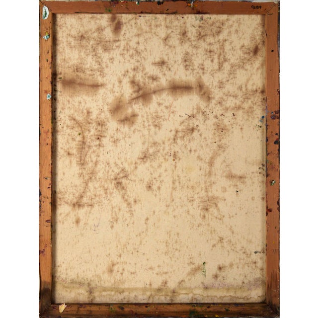 Orange Heavily Textured Abstract Expressionist Composition in Oil on Canvas by Harald Dry Schmidt For Sale - Image 8 of 8