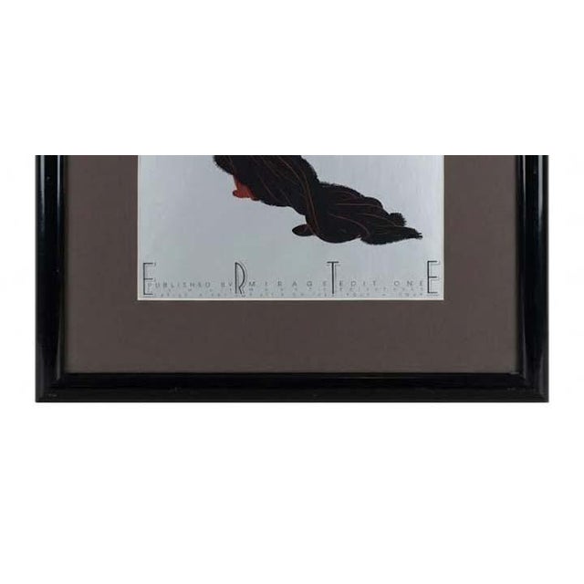 1980s Vintage Erté "Soiree" Offset Lithograph Poster on Silver Foil Paper For Sale In Las Vegas - Image 6 of 6