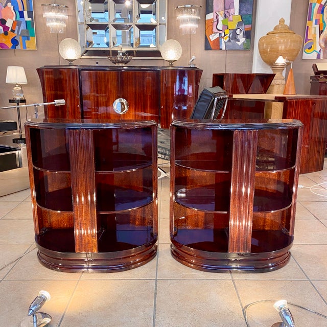 Small Art Deco Rosewood Bedside Tables, 1920s, Set of 2 For Sale - Image 6 of 6