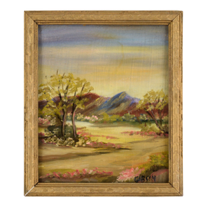 Spring Valley Plein Air Landscape in Oil on Masonite by Gibson