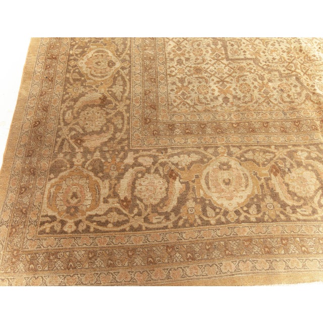 Persian One-of-a-Kind Antique Persian Tabriz Handmade Wool Rug For Sale - Image 3 of 9