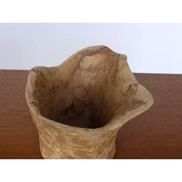 Wood Hand Carved Burl Wood Jug, 1970s For Sale - Image 7 of 12