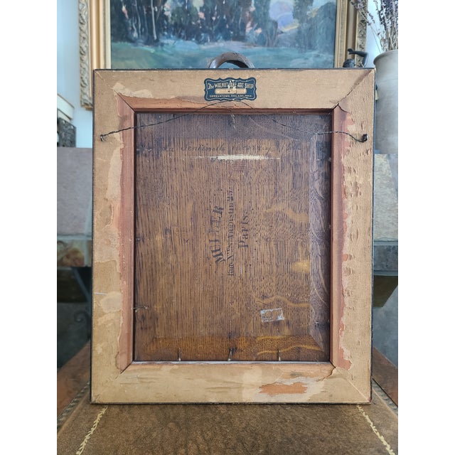 Prudent-Louis Leray Antique 19th Century French Oil Painting Interior Courting Scene For Sale - Image 15 of 17