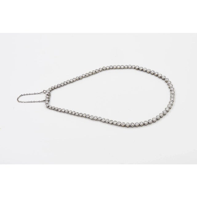 Diamond Tennis White Gold Necklace For Sale - Image 9 of 12