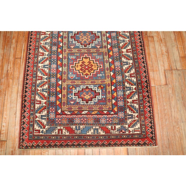 Textile Antique Moghan Kazak Rug no. j3828 For Sale - Image 7 of 7