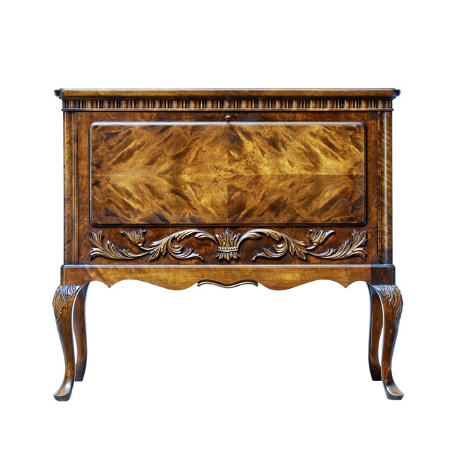 fine quality cutlery cabinet by well known swedish makers bodafors, circa 1950. quarter veneer panel to the front below...