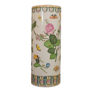 1930s Oriental Ceramic Decorative Vase For Sale