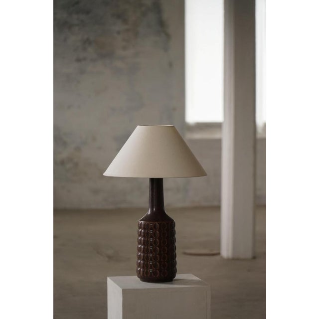 Danish Modern Ceramic Table Lamp in Brown Glaze by Desire Stentøj, Denmark, 1960s For Sale - Image 13 of 17