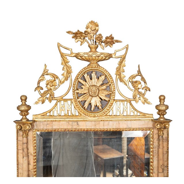 Early 19th Century Spanish Giltwood and Marble Bilboa Mirror For Sale - Image 5 of 6