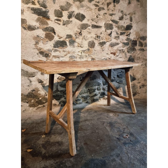 Antique French Wash Table or Desk in Chestnut and Poplar, 1900s For Sale - Image 9 of 17