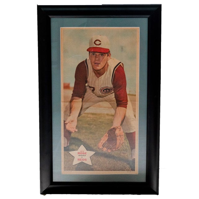 Figurative Pete Rose - Cincinnati Reds, Vintage Framed Print For Sale - Image 3 of 4