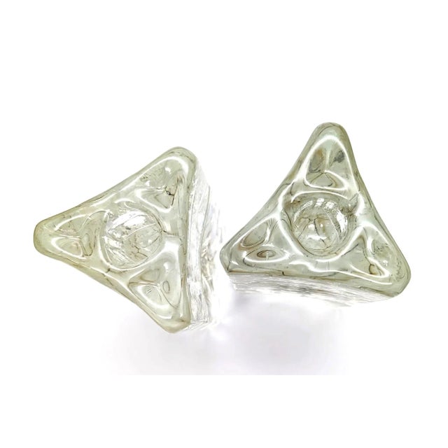 1980s Iittala "Arkipelago" Glass Candlestick Holders Designed by Timo Sarpaneva, a Pair For Sale - Image 9 of 12