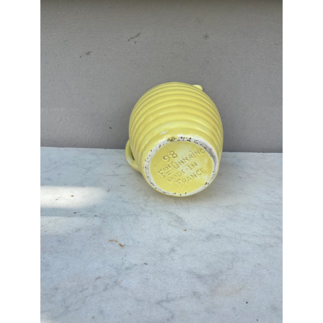French Yellow Majolica Pitcher Onnaing Circa 1920 For Sale In Austin - Image 6 of 7