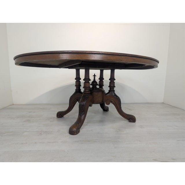 Antique Oval Coffee Table in Mahogany with Marquetry For Sale - Image 6 of 15