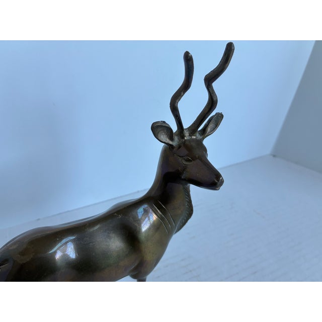 Vintage Mid-Century Modern Brass Antelope / Gazelle Figurine For Sale - Image 6 of 14