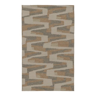 Rug & Kilim’s Scandinavian-Inspired Rug, Beige With Zigzag Geometric Patterns For Sale