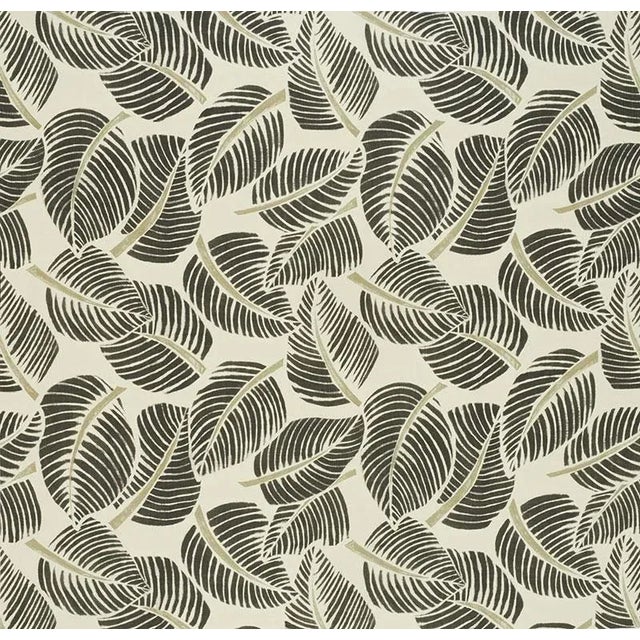 Sample- Schumacher Costa Rica Fabric in Faded Black For Sale