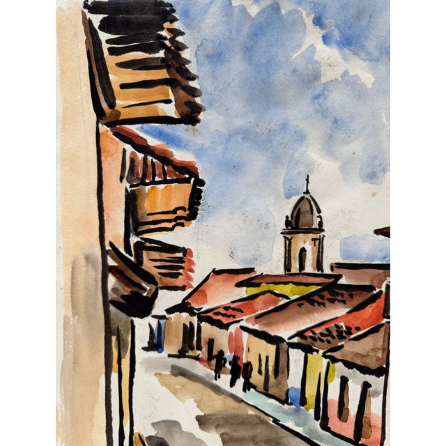 Original watercolor on paper by Henry Emil Salloch, also known as Heinz Emil Salloch, the German-born American artist and...