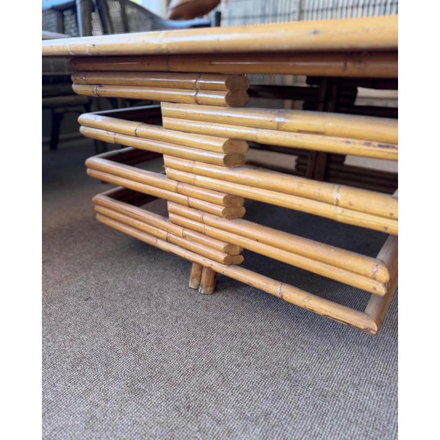 Vintage Rattan Coffee Table For Sale - Image 4 of 4