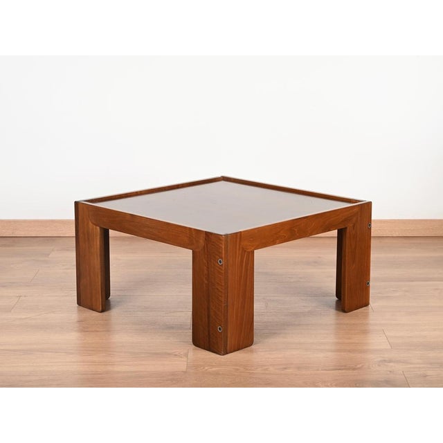 Brown Square Coffee Table by Afra and Tobia Scarpa for Cassina, 1960s For Sale - Image 8 of 15