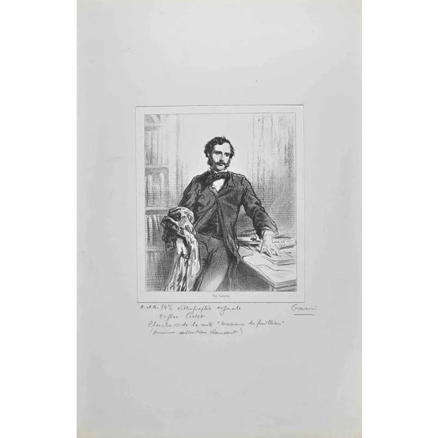 Portrait is an original lithograph realized by Paul Gavarni in the 19th Century. Good conditions. The artwork is depicted...
