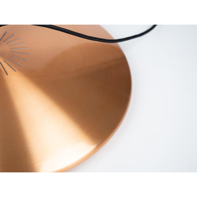 Copper Vintage Danish Diskos Pendant Lamp by Jo Hammerborg for Fog and Morup, 1965 For Sale - Image 8 of 11